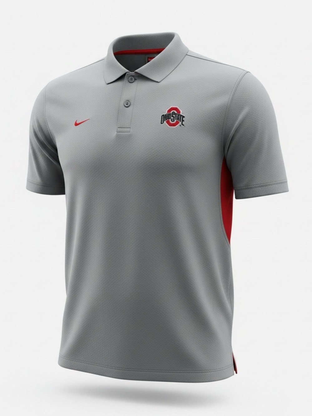 Nike Grey Polo with Red Ohio State Accents